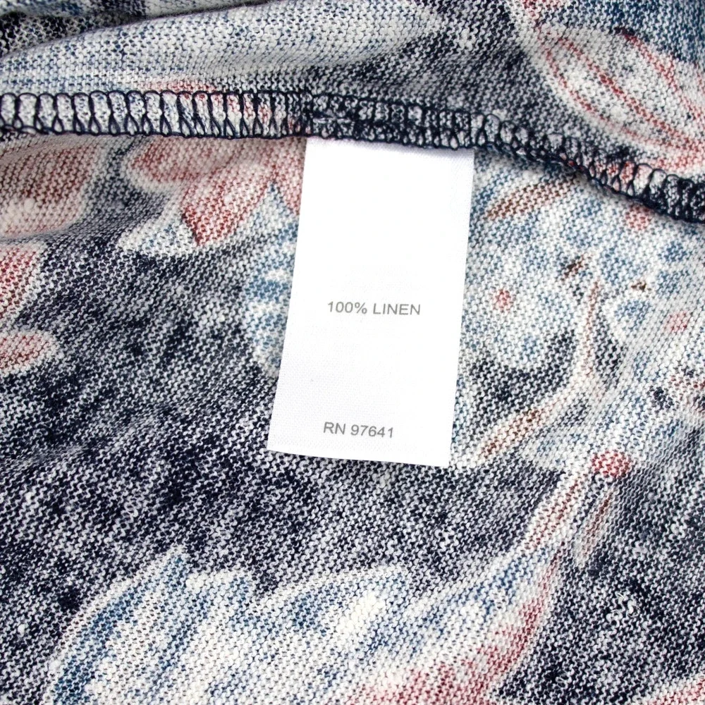 J Jill Love Linen Floral Ruffle Top Womens SIZE Petite Large Blouse - Picture 8 of 8